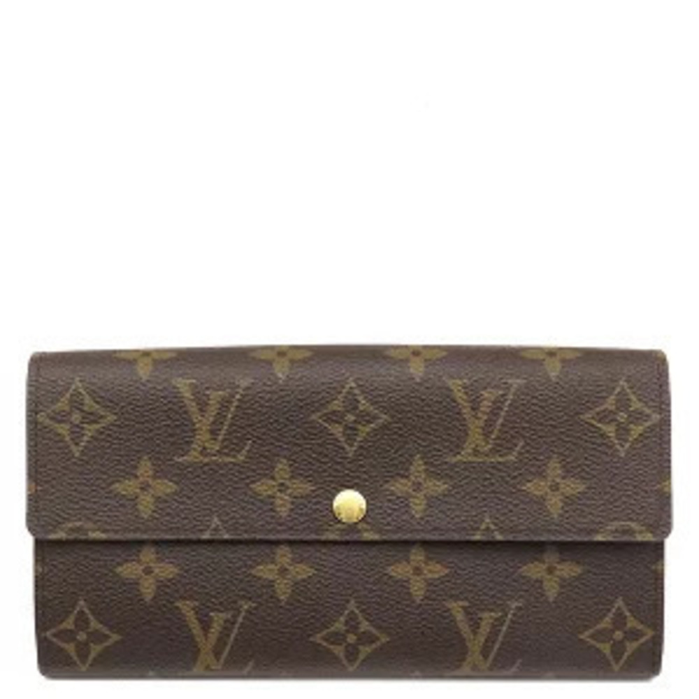 Louis Vuitton Portefeuille Sarah Monogram Canvas Bifold Wallet Brown